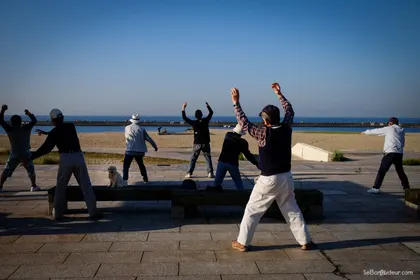 Stretching matinal à Kobe